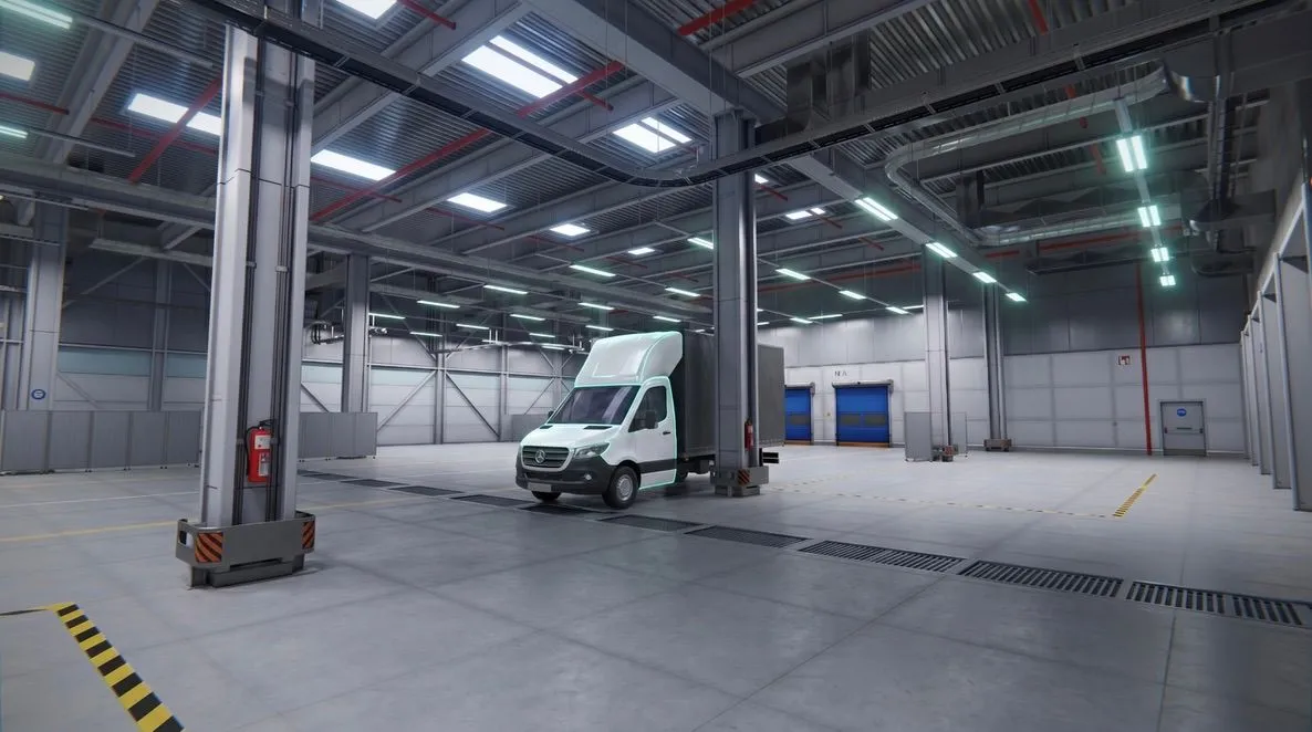 Logistikzentrum - Fahrzeug zur Kontrolle ausgewählt